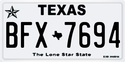 TX license plate BFX7694