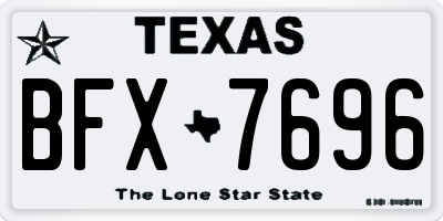 TX license plate BFX7696