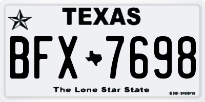 TX license plate BFX7698