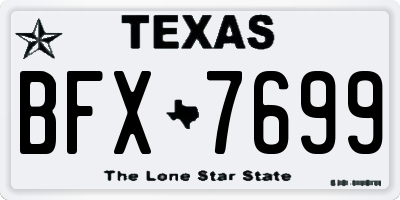 TX license plate BFX7699