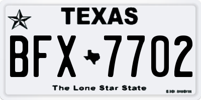 TX license plate BFX7702