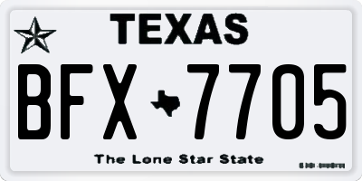 TX license plate BFX7705