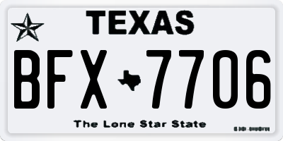 TX license plate BFX7706