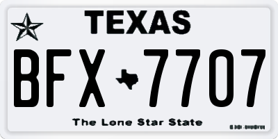 TX license plate BFX7707