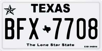 TX license plate BFX7708