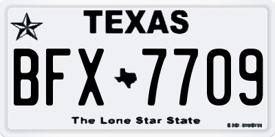 TX license plate BFX7709