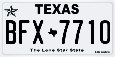TX license plate BFX7710