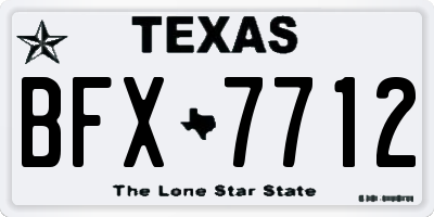 TX license plate BFX7712