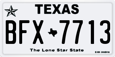 TX license plate BFX7713