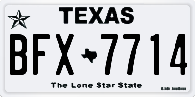 TX license plate BFX7714