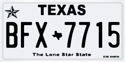 TX license plate BFX7715