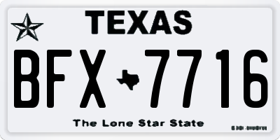TX license plate BFX7716