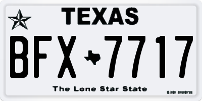 TX license plate BFX7717