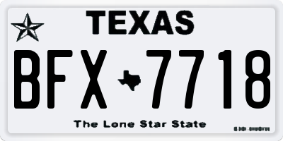 TX license plate BFX7718