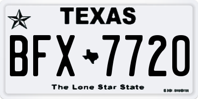 TX license plate BFX7720