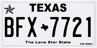 TX license plate BFX7721