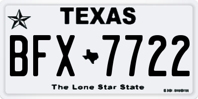 TX license plate BFX7722