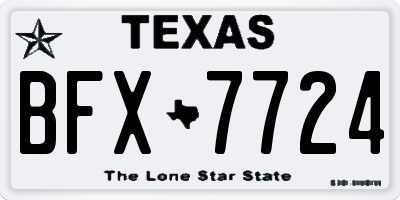 TX license plate BFX7724