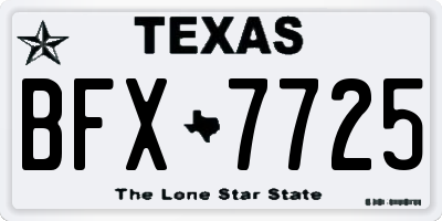 TX license plate BFX7725
