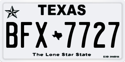 TX license plate BFX7727