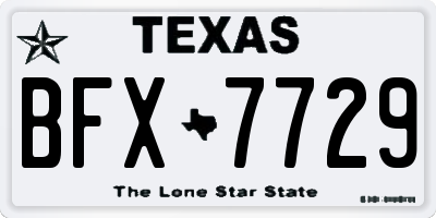 TX license plate BFX7729