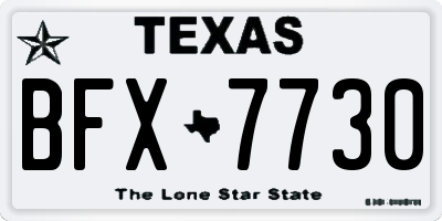 TX license plate BFX7730