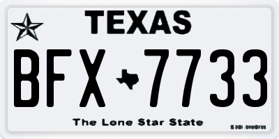 TX license plate BFX7733