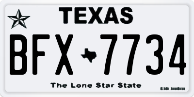 TX license plate BFX7734