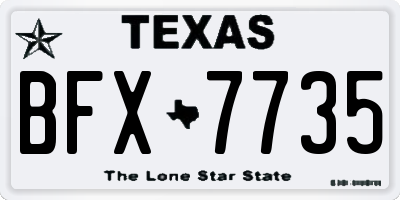 TX license plate BFX7735
