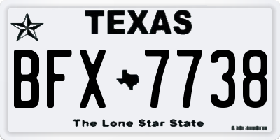 TX license plate BFX7738