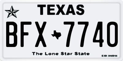 TX license plate BFX7740