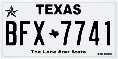 TX license plate BFX7741
