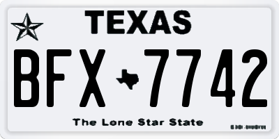 TX license plate BFX7742