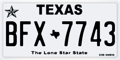 TX license plate BFX7743