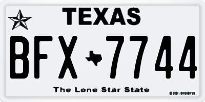 TX license plate BFX7744