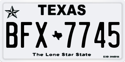 TX license plate BFX7745