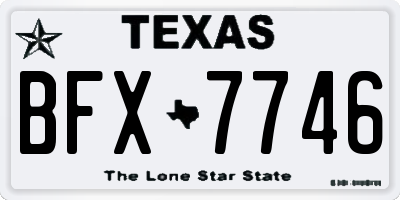 TX license plate BFX7746