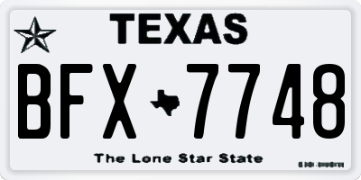 TX license plate BFX7748