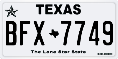 TX license plate BFX7749