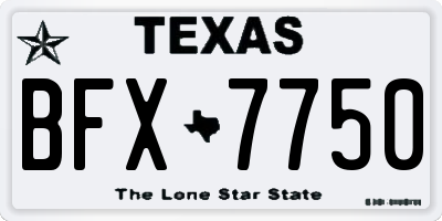 TX license plate BFX7750