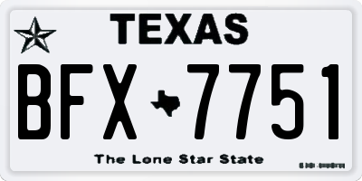 TX license plate BFX7751