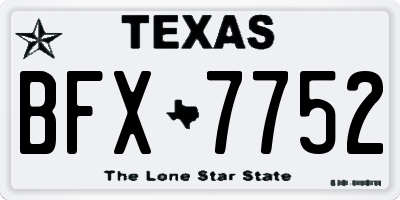 TX license plate BFX7752