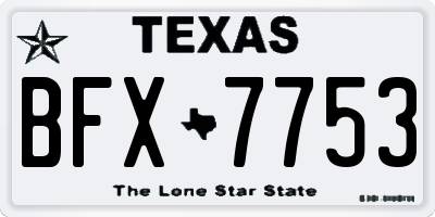 TX license plate BFX7753