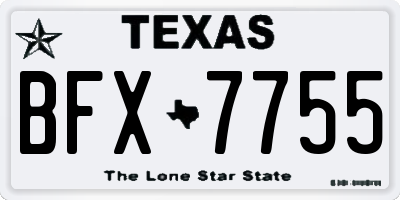 TX license plate BFX7755