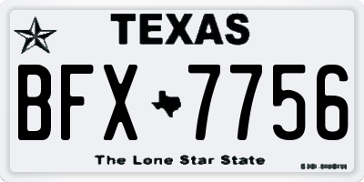 TX license plate BFX7756