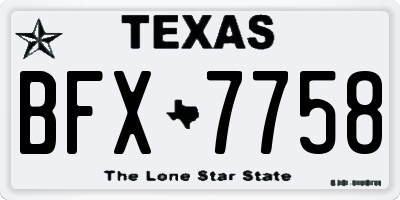 TX license plate BFX7758