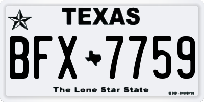 TX license plate BFX7759