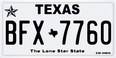 TX license plate BFX7760