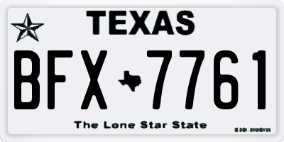 TX license plate BFX7761