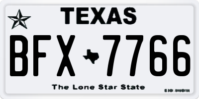 TX license plate BFX7766